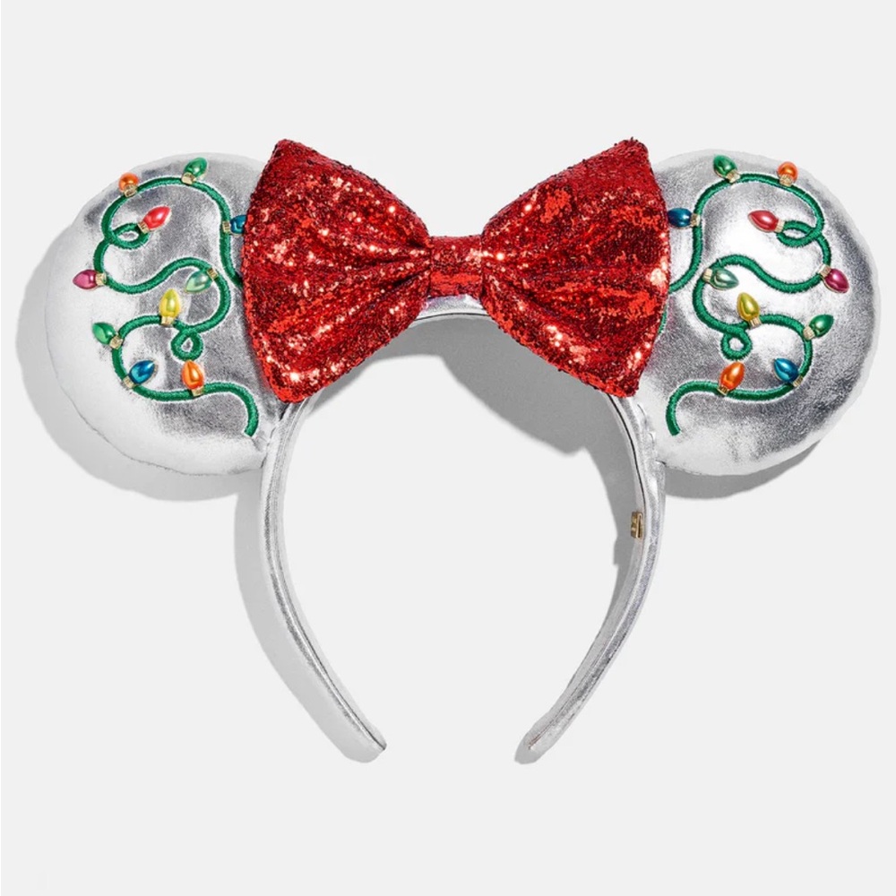 BaubleBar Festive Christmas Mickey Mouse Ears Headband with Red Bow
